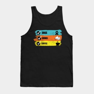 Dogs Books Coffee Tank Top